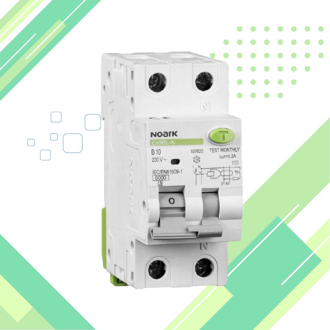 Noark B25A 1P+N RCBO 100mA - Residual Circuit Breaker with Overcurrent protection Ex9BL-N 1P+N B25 A 100mA