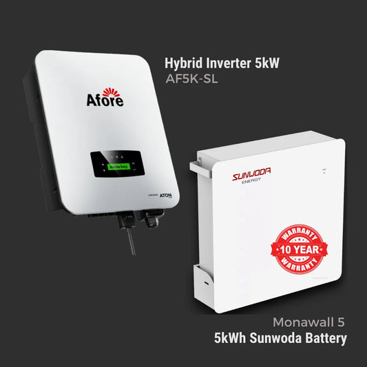 Afore 5kW Hybrid & 5kWh Sunwoda Monawall 5 Bundle