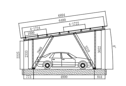 Water Tight Solar PV - Carport Design for 15 or 20 Panels